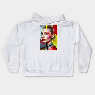 Modern pop art style woman portrait Kids Hoodie